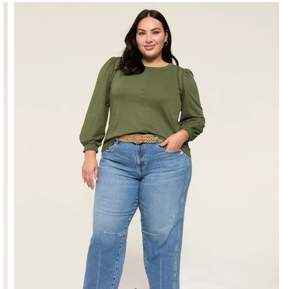 NWT Lane Bryant Olive Green Top - Picture 1 of 11